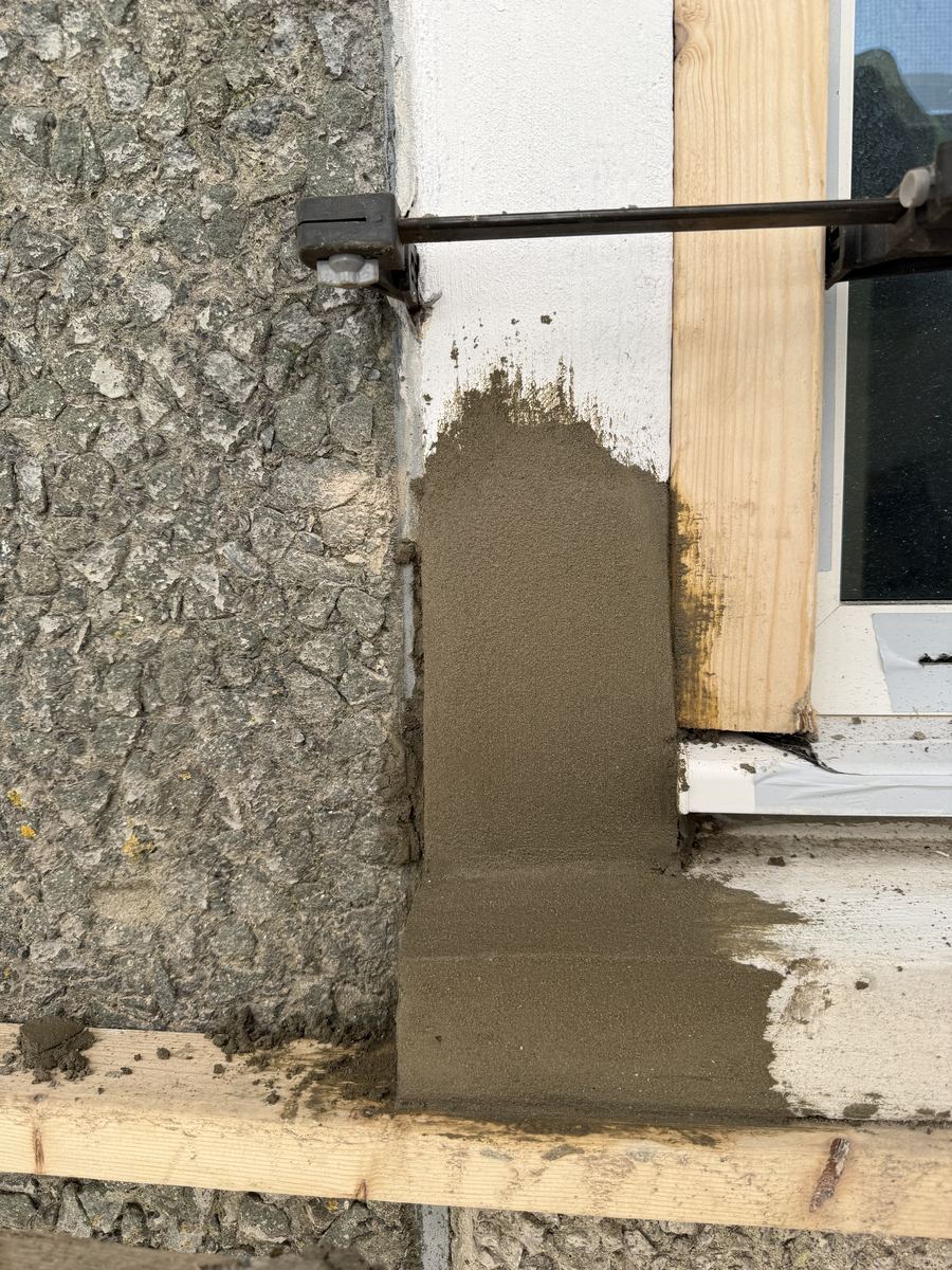Concrete repair work in progress, Guildford office conversion