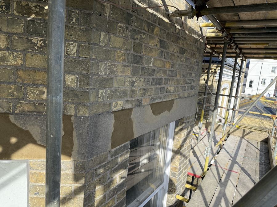 Concrete lintel repairs, seafront flats, Brighton